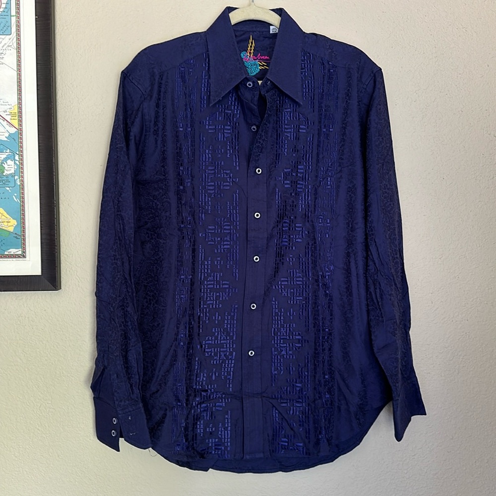 Luxurious Robert Graham Button-Down with Chic Embroidery Size Medium Men’s